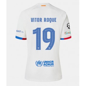 Barcelona Vitor Roque #19 Udebanetrøje 2023-24 Kort ærmer